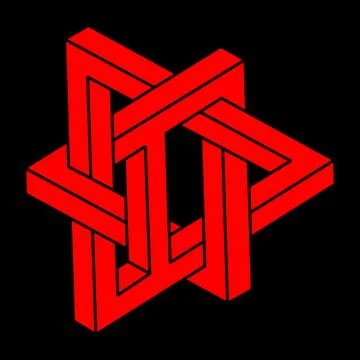 Impossible optical illusion shapes. Logo. Optical art objects. Impossible Stock Illustration