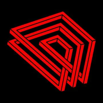 Impossible optical illusion shapes. Logo. Optical art objects. Impossible Stock Illustration