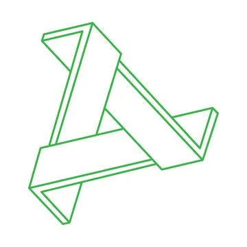 Impossible optical illusion shapes. Logo. Optical art objects. Impossible Stock Illustration