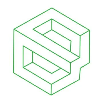 Impossible optical illusion shapes. Logo. Optical art objects. Impossible イラスト素材