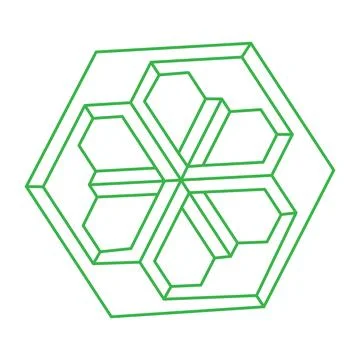 Impossible optical illusion shapes. Logo. Optical art objects. Impossible Stock Illustration