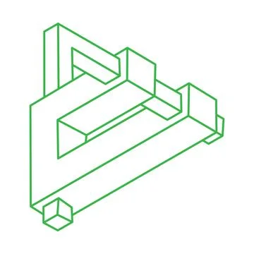 Impossible optical illusion shapes. Logo. Optical art objects. Impossible Stock Illustration