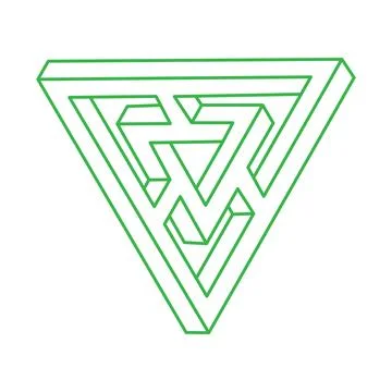 Impossible optical illusion shapes. Logo. Optical art objects. Impossible Stock Illustration