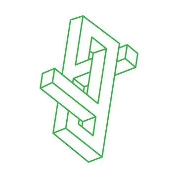 Impossible optical illusion shapes. Logo. Optical art objects. Impossible Illustrazione stock