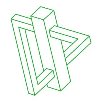 Impossible optical illusion shapes. Logo. Optical art object. Impossible figure Stock Illustration