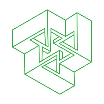 Impossible optical illusion shapes. Logo. Optical art objects. Impossible Stock Illustration