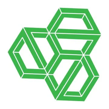 Impossible optical illusion shapes. Logo. Optical art objects. Impossible Stock Illustration