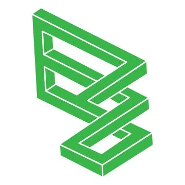 Impossible optical illusion shapes. Logo. Optical art objects. Impossible Stock Illustration