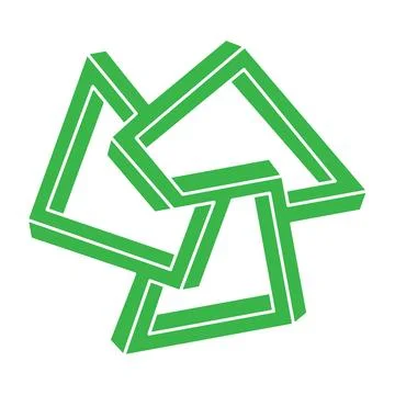 Impossible optical illusion shapes. Logo. Optical art object. Impossible figures Stock Illustration