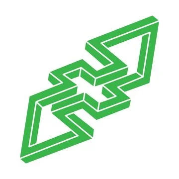 Impossible optical illusion shapes. Logo. Optical art objects. Impossible イラスト素材