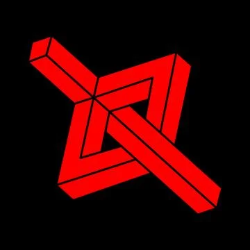 Impossible optical illusion shapes. Modern logo. Optical art objects. Impossible Stock Illustration
