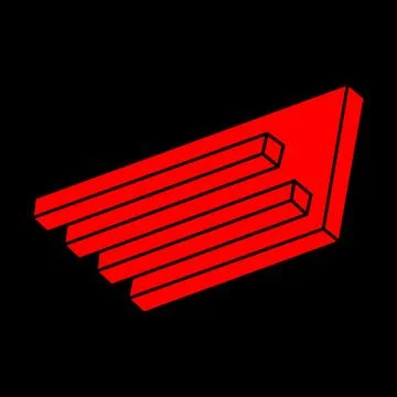 Impossible optical illusion shapes. Modern logo. Optical art objects. Impossible Stock Illustration