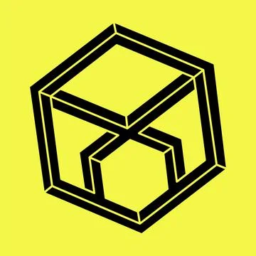 Impossible optical illusion shapes. Op art object. Impossible figures. Stock Illustration