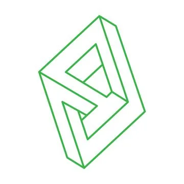 Impossible optical illusion shapes. Op art objects. Impossible figures. Line art 스톡 일러스트