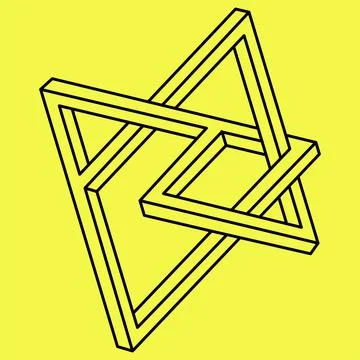 Impossible optical illusion shapes. Op art object. Impossible figures. Line art Stock Illustration