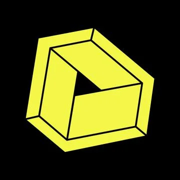 Impossible optical illusion shapes. Op art objects. Impossible figures. Line art Stock Illustration