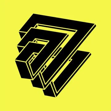 Impossible optical illusion shapes. Optical art object. Impossible figures Stock Illustration