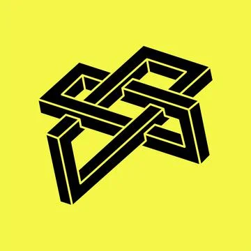 Impossible optical illusion shapes. Optical art object. Sacred geometry Stock Illustration