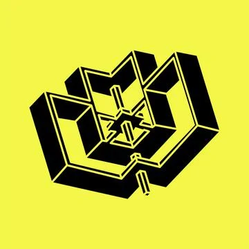 Impossible optical illusion shapes. Optical art object. Impossible figures Stock Illustration