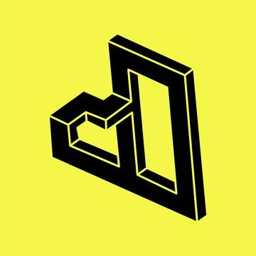 Impossible optical illusion shapes. Optical art object. Impossible figure Stock Illustration