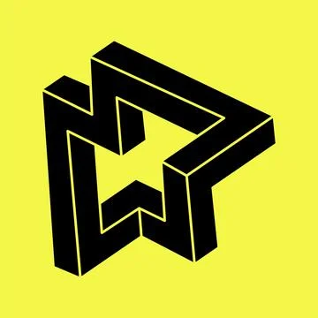 Impossible optical illusion shapes. Optical art object. Impossible figures Stock Illustration