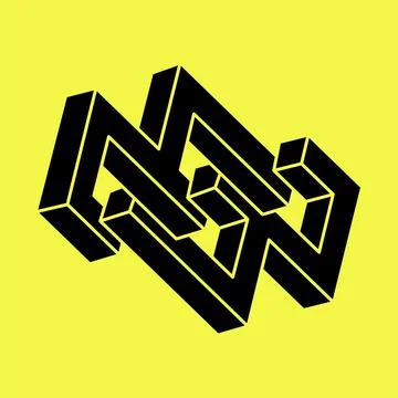 Impossible optical illusion shapes. Optical art objects. Geometry. Impossible Illustrazione stock