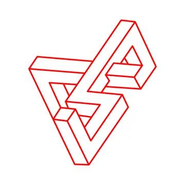 Impossible optical illusion shapes. Optical art objects. Impossible figure. Logo Stock Illustration