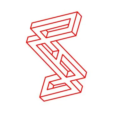 Impossible optical illusion shapes. Optical art objects. Logo. Impossible figure イラスト素材