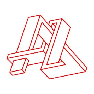 Impossible optical illusion shapes. Optical art objects. Impossible figure Stock Illustration