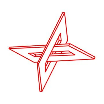 Impossible optical illusion shapes. Optical art objects. Logo. Impossible Illustrazione stock