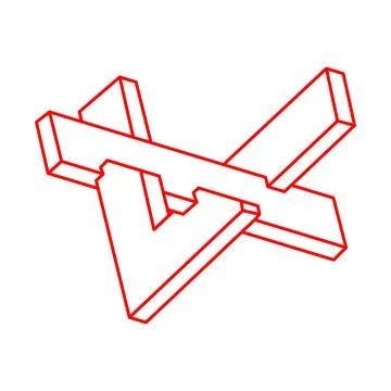 Impossible optical illusion shapes. Optical art objects. Impossible figures Stock Illustration