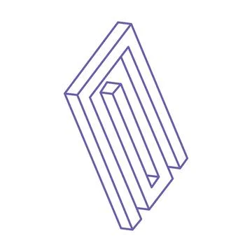 Impossible optical illusion shapes. Optical art objects. Impossible figures イラスト素材