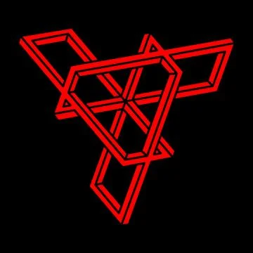 Impossible optical illusion shapes. Optical art objects. Impossible figure Stock Illustration