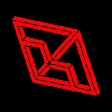 Impossible optical illusion shapes. Optical art objects. Impossible figures Stock Illustration