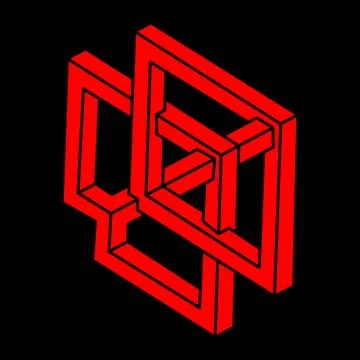 Impossible optical illusion shapes. Optical art object. Sacred geometry logo Stock Illustration