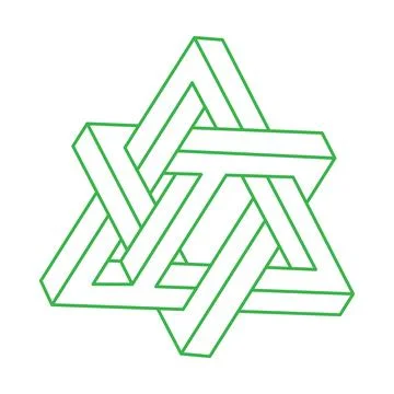 Impossible optical illusion shapes. Optical art objects. Impossible figures 스톡 일러스트
