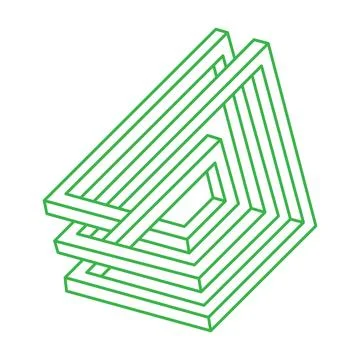 Impossible optical illusion shapes. Optical art objects. Impossible figures イラスト素材