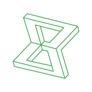 Impossible optical illusion shapes. Optical art objects. Impossible figures Stock Illustration