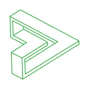 Impossible optical illusion shapes. Optical art objects. Impossible figures Stock Illustration