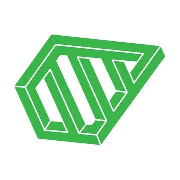 Impossible optical illusion shapes. Optical art objects. Impossible figures Stock Illustration