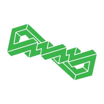 Impossible optical illusion shapes. Optical art objects. Impossible figures Illustrazione stock