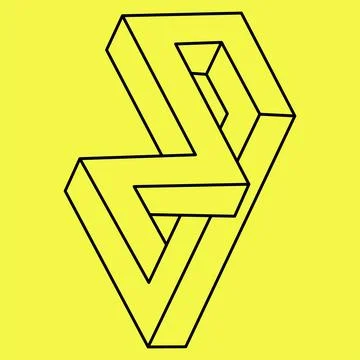 Impossible optical illusion shapes. Optical art objects. Impossible figures Stock Illustration