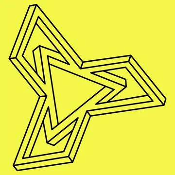 Impossible optical illusion shapes. Optical art object. Impossible figures Stock Illustration