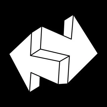 Impossible optical illusion shapes. Optical art object. Sacred geometry. Escher Stock Illustration