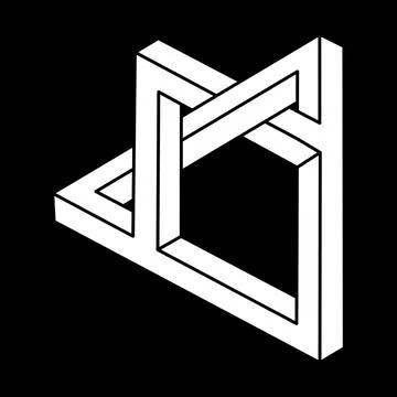 Impossible optical illusion shapes. Optical art object. Escher paradox Ilustração Stock