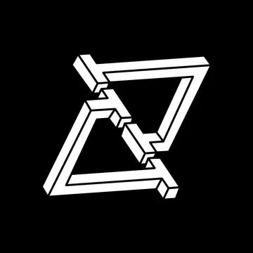 Impossible optical illusion shapes. Optical art object. Escher paradox. Sacred Stock Illustration