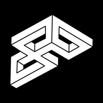 Impossible optical illusion shapes. Optical art object. Impossible figures Illustrazione stock