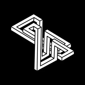 Impossible optical illusion shapes. Optical art. Escher paradox. Impossible 库存插图