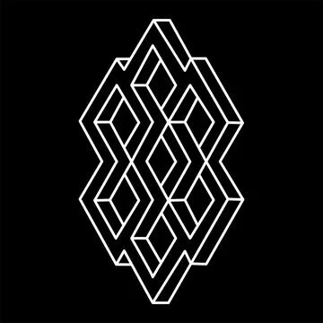 Impossible optical illusion shapes. Optical art objects. Impossible figures Illustrazione stock