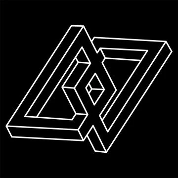Impossible optical illusion shapes. Optical art objects. Impossible shape. Line 스톡 일러스트